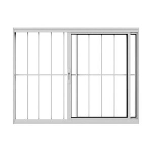 VITRO BRASIL ALUMINIO BRANCO CORRER FACILITY 60X80X8,2  2F COM GRADE E VIDRO INCOLOR - 11352