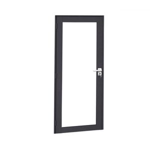 PORTA BRASIL ALUMINIO PRETO PREMIUM PANORAMICA DE GIRO VIDRO INTEIRO TEMPERADO 215X94X3,7 - 15513