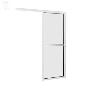 PORTA BRASIL ALUMINIO BRANCO PREMIUM CORRER PANORAMICA DIREITA 215X165X4,8 VIDRO INCOLOR - 10794