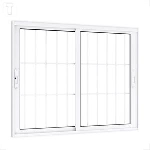VITRO LUCASA ALUMINIO BRANCO CORRER LATERAL COM GRADE 2 FOLHAS MOVEIS 100X150X9,4 - 9307.0