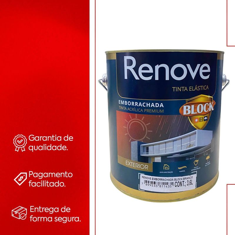 TINTA RENOVE EMBORRACHADA BLOCK BRANCO 3600ML