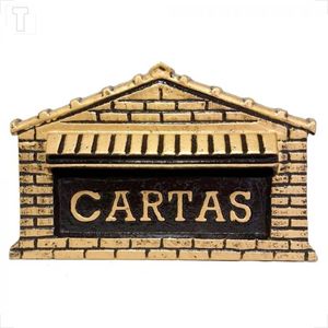 CAIXA CARTA LUXXONI TIPO CASINHA ALUMINIO OURO 1 TIJOLO