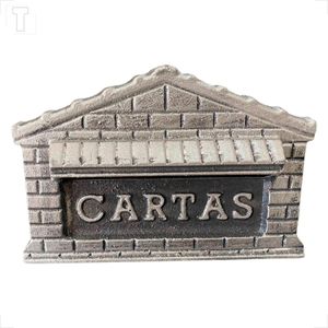 CAIXA CARTA LUXXONI TIPO CASINHA ALUMINIO PRATA 1/2 TIJOLO