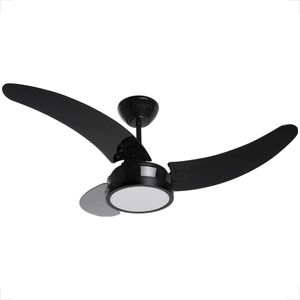 VENTILADOR TETO TRON BUZIOS MAX LED 127V 3 PAS PRETAS 130W