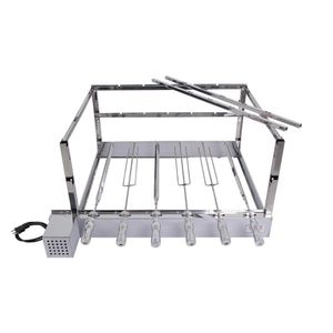 KIT GIRATORIO PARA CHURRASQUEIRA WR INFLUENCE INOX 304 5 ESPETOS BIVOLT 60X40X48.5