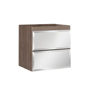 GABINETE PARA BANHEIRO BUMI BLU 60 GRIGIO COM GAVETA ESPELHADAS SEM LAVATORIO