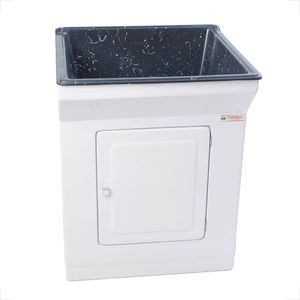 TANQUE FIBERBLU MARMORE 60L COM GABINETE DE FIBRA GRANITADO CHUMBO