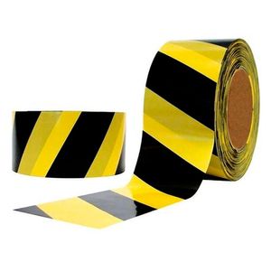 FITA ZEBRADA 7CMX200M AMARELA/PRETA DEMARCAÇAO/SINALIZAÇAO