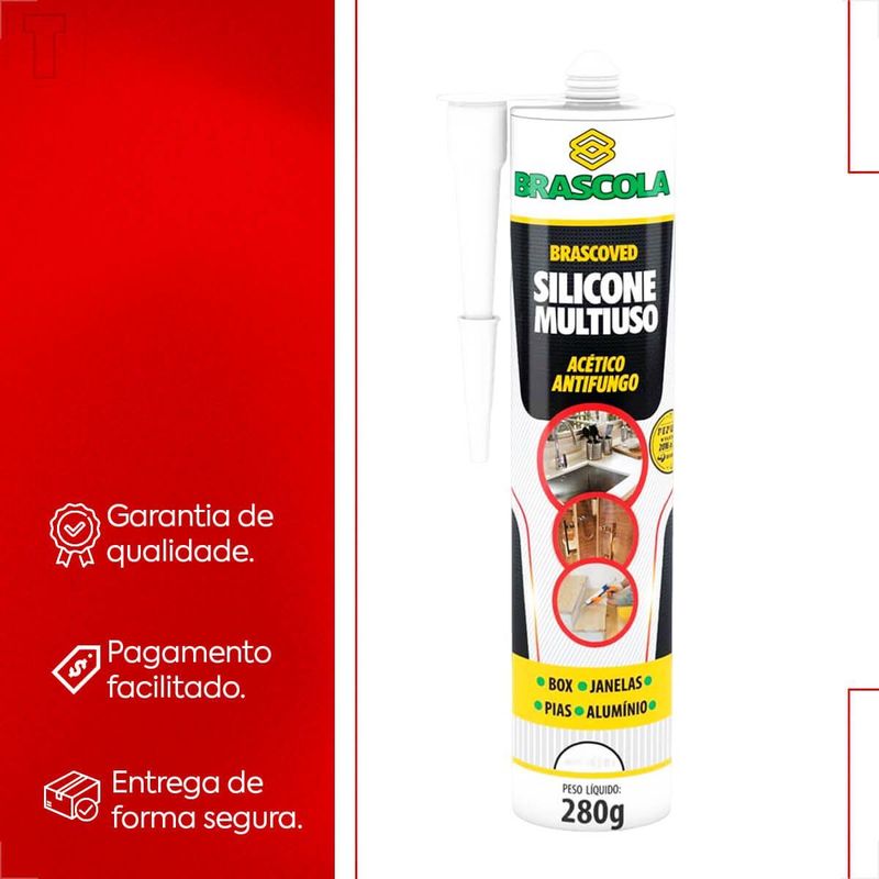 ADESIVO SILICONE BRASCOLA 280 GR PRETO