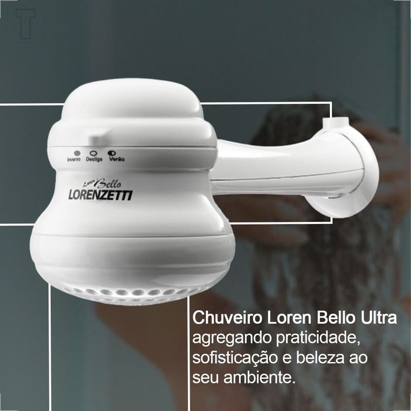 CHUVEIRO LORENZETTI RELAX BRANCO/CROMADO 127V 5500W