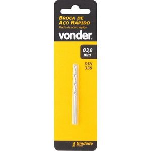 BROCA VONDER AÇO RAPIDO DIN 338-HSS-3,0MM ENCARTELADO