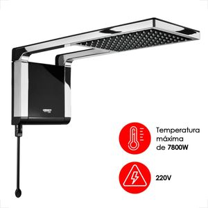 CHUVEIRO LORENZETTI ACQUA STORM ULTRA PRETO/CROMADO 220V 7800W