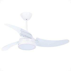 VENTILADOR TETO TRON BUZIOS MAX LED 127V 3 PAS BRANCAS 130W