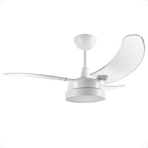 VENTILADOR TETO TRON BUZIOS MAX LED 127V 3 PAS TRANSPARENTES 130W