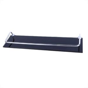 PORTA SHAMPOO DE VIDRO VILDREX RETANGULAR COM HASTE FUME PS78