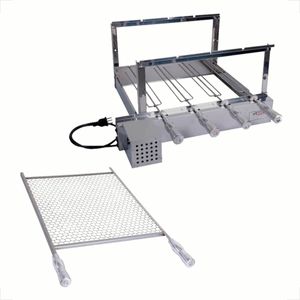 KIT GIRATORIO PARA CHURRASQUEIRA WR STELL INOX 4 ESPETOS BIVOLT COM KIT E GRELHA 40X40