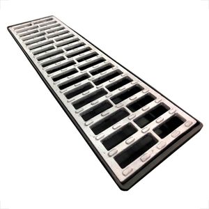 GRELHA ALUMINIO COM COLETOR PVC SAIDA P/BAIXO 15X50
