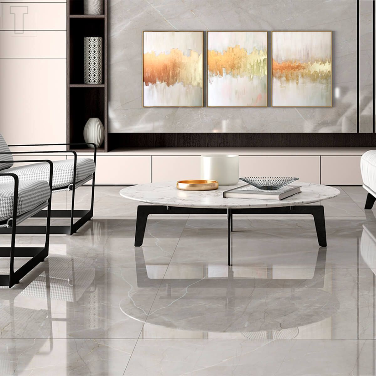 PORCELANATO CASTELLI 82X82 RETIFICADO POLIDO ABRUZZO FENDI LUX