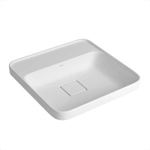 CUBA DECA SOBREPOR QUADRADA L.21040.M.17 COM MESA 40CM BRANCO