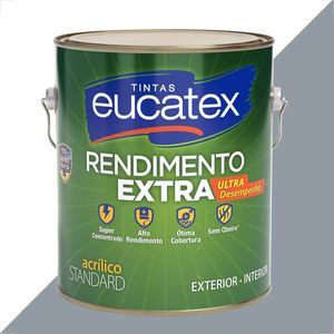 TINTA LATEX EUCATEX RENDIMENTO EXTRA CINZA GRANIZO 3600ML