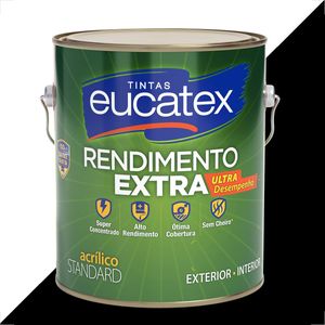 TINTA LATEX EUCATEX RENDIMENTO EXTRA PRETO 3600ML