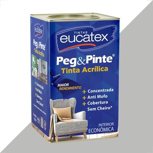 TINTA LATEX EUCATEX PEG PINTE ACRILICO PRATA 18L