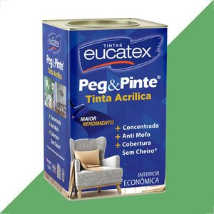 TINTA LATEX EUCATEX PEG PINTE ACRILICO VERDE RECIFE 18L