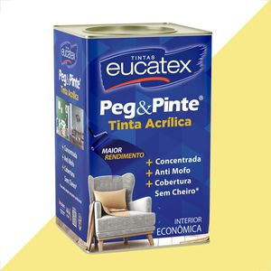 TINTA LATEX EUCATEX PEG PINTE ACRILICO AMARELO CANARIO 18L