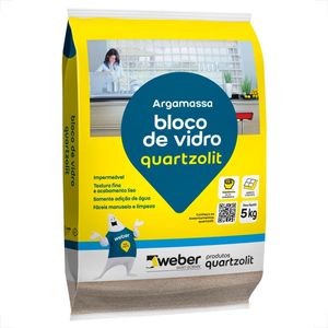ARGAMASSA QUARTZOLIT BLOCO VIDRO BRANCA 05 KG