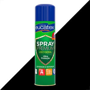 TINTA SPRAY PREMIUM MULTI USO EUCATEX PRETO BRILHANTE 400ML