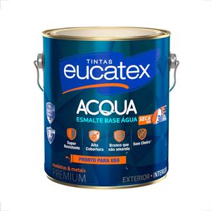 TINTA ESMALTE SINTETICO EUCATEX 3600ML BASE AGUA BRANCO ACETINADO PRONTO PARA USO