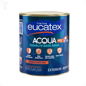 TINTA ESMALTE SINTETICO EUCATEX 900ML BASE AGUA BRANCO ACETINADO PRONTO P/USO