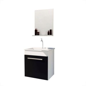 GABINETE PARA BANHEIRO FIMAP 045 HIT CONJUNTO BRANCO/PRETO