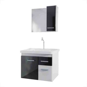 GABINETE PARA BANHEIRO FIMAP 060 CONJUNTO SONNY BRANCO/PRETO 819.12