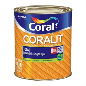 TINTA ESMALTE SINTETICO CORALIT TOTAL 900ML BRANCO PERMANENTE ACETINADO SECAGEM RAPIDA BASE D AGUA
