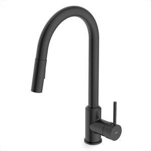 MISTURADOR MONOCOMANDO CELITE COZINHA MESA PRATICA BICA EM U 2FUNÇOES PRETO MATTE B5002F5R00