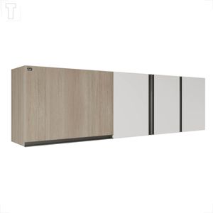ARMARIO AEREO LOCATT NEW ELEGANCE 2,00MT BRANCO/BARRIQUE