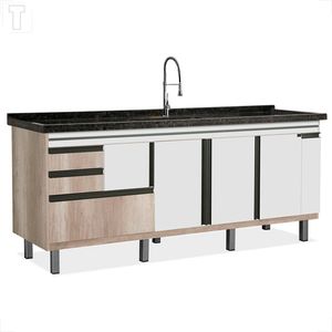 GABINETE LOCATT 1,94MT NEW ELEGANCE BARRIQUE/BRANCO