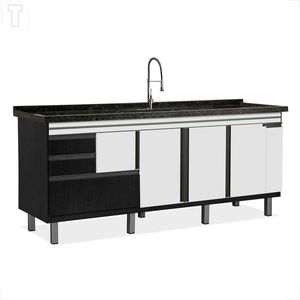 GABINETE LOCATT 1,94MT NEW ELEGANCE NERO/BRANCO