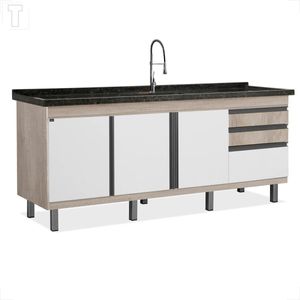 GABINETE LOCATT 1,94MT NEW IDEALI BARRIQUE/BRANCO