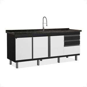GABINETE LOCATT 1,74MT NEW IDEALI NERO/BRANCO