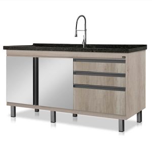 GABINETE LOCATT 1,44MT NEW IDEALI BARRIQUE/ESPELHADO