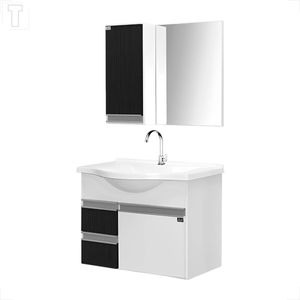 GABINETE PARA BANHEIRO LOCATT 0.60 KIT STYLE BRANCO/PRETO 987.060