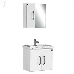 GABINETE PARA BANHEIRO LOCATT 0.50 KIT PRATTIC BRANCO/BRANCO 913.050.002