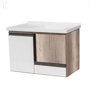 GABINETE PARA BANHEIRO LOCATT 0.80 BERLIM BARRIQUE/BRANCO 979.080.017