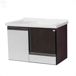 GABINETE PARA BANHEIRO LOCATT 0.80 BERLIM NERO/BRANCO 979.080.016