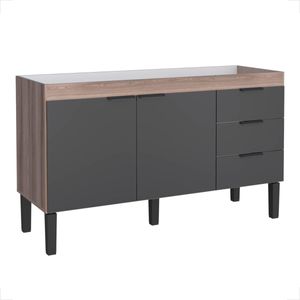 GABINETE COZIMAX MADEIRA FLAMINGO 1,44M TAMARINDO/PRETO