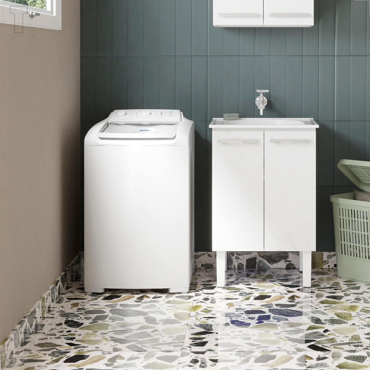 ミーコ GABINETE COZIMAX VENUS FLAT 60X50 COM TANQUE BRANCO MONTADO