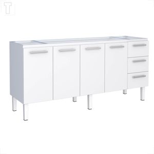 GABINETE COZIMAX VENUS FLAT BRANCO COM 3 GAVETAS 1.92 X 50