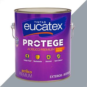 TINTA LATEX EUCATEX PROTEGE ACRILICO PREMIUM FOSCO CINZA PRATA 3600ML